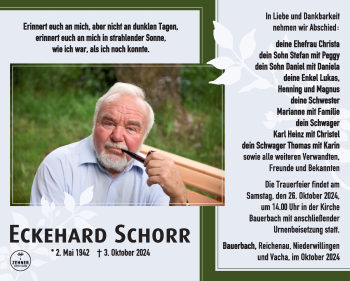 Traueranzeige von Eckehard Schorr von Südthüringer Presse