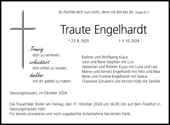 Traueranzeige von Traute Engelhardt von Neue Presse Coburg