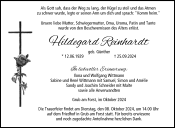 Traueranzeige von Hildegard Reinhardt von Neue Presse Coburg