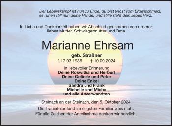 Traueranzeige von Marianne Ehrsam von Neue Presse Coburg