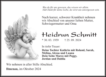 Traueranzeige von Heidrun Schmitt von Südthüringer Presse