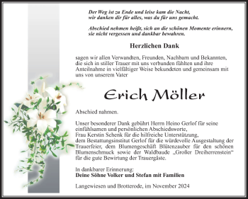 Traueranzeige von Erich Möller von Südthüringer Presse