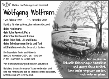 Traueranzeige von Wolfanga Wolfram von Südthüringer Presse