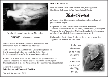 Traueranzeige von Herbert Postert von Südthüringer Presse