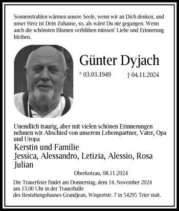 Traueranzeige von Günter Dyjack von Frankenpost