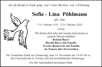 Traueranzeige von Sofie-Lina Pöhlmann von Frankenpost