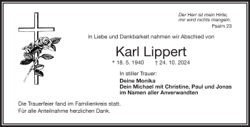 Traueranzeige von Karl Lippert von Frankenpost