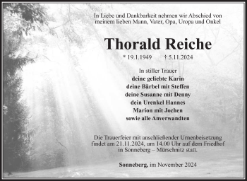 Traueranzeige von Thorald Reiche von Südthüringer Presse