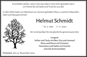 Traueranzeige von Helmut Schmidt von Neue Presse Coburg