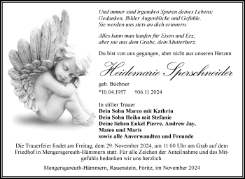 Traueranzeige von Heidemarie Sperschneider von Südthüringer Presse