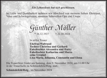 Traueranzeige von Günther Möller von Südthüringer Presse