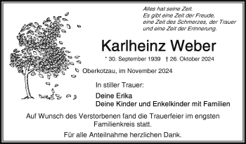 Traueranzeige von Weber Karlheinz von Frankenpost