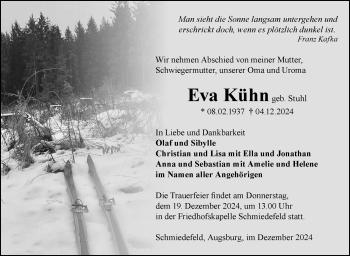 Traueranzeige von Eva Kühn von Südthüringer Presse