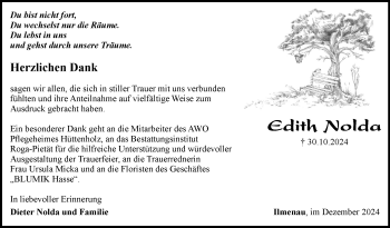 Traueranzeige von Edith Nolda von Südthüringer Presse