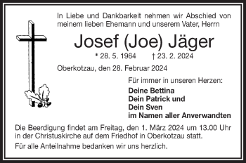 Traueranzeige von Josef Jäger von Frankenpost