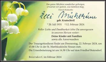 Traueranzeige von Elli Mühlheim von Neue Presse Coburg