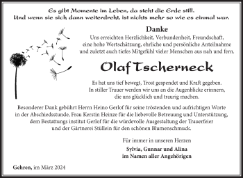 Traueranzeige von Olaf Tscherneck von Südthüringer Presse