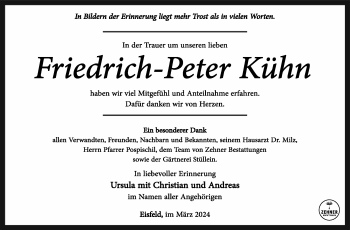 Traueranzeige von Friedrich-Peter Kühn von Südthüringer Presse