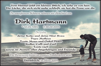 Traueranzeige von Dirk Hartmann von Südthüringer Presse