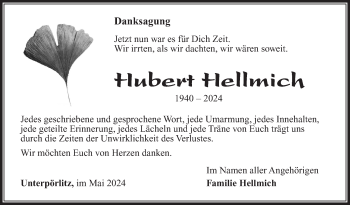 Traueranzeige von Hubert Hellmich von Südthüringer Presse