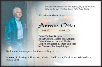 Traueranzeige von Armin Otto von Südthüringer Presse