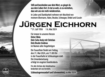 Traueranzeige von Jürgen Eichhorn von Südthüringer Presse