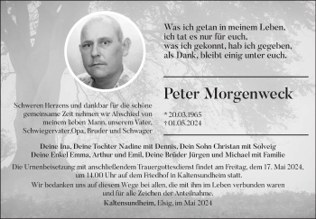 Traueranzeige von Peter Morgenweck von Südthüringer Presse