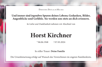 Traueranzeige von Horst Kirchner von Südthüringer Presse