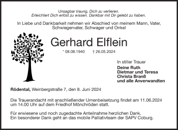 Traueranzeige von Gerhard Elflein von Neue Presse Coburg