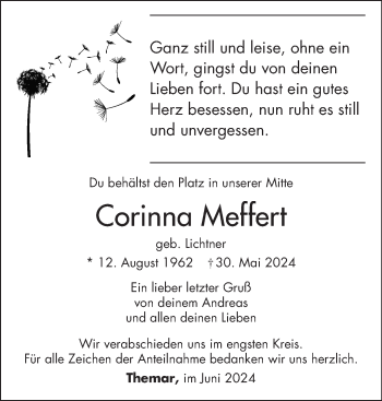 Traueranzeige von Corinna Meffert von Südthüringer Presse