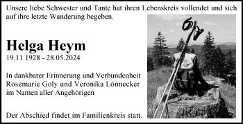 Traueranzeige von Helga Heym von Südthüringer Presse