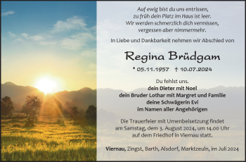 Traueranzeige von Regina Brüdgam von Südthüringer Presse