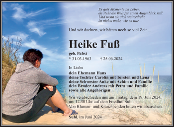 Traueranzeige von Heike Fuß von Südthüringer Presse