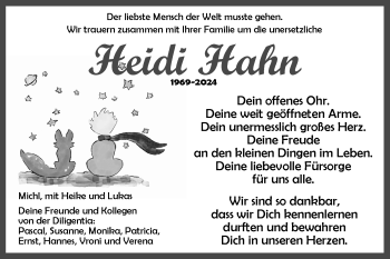 Traueranzeige von Heidi Hahn von Frankenpost