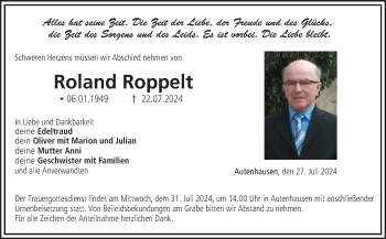 Traueranzeige von Roland Roppelt von Neue Presse Coburg