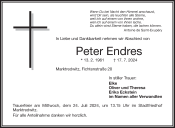 Traueranzeige von Peter Endres von Frankenpost