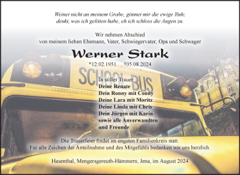 Traueranzeige von Werner Stark von Südthüringer Presse