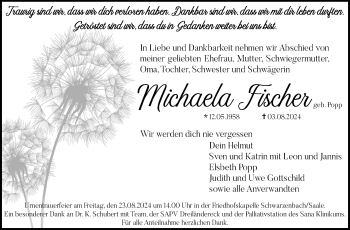 Traueranzeige von Michaela Fischer von Frankenpost