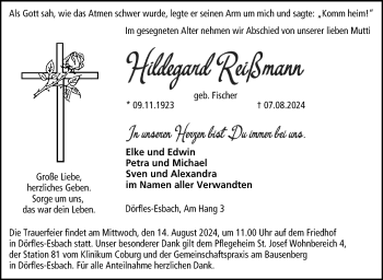 Traueranzeige von Hildegard Reißmann von Neue Presse Coburg