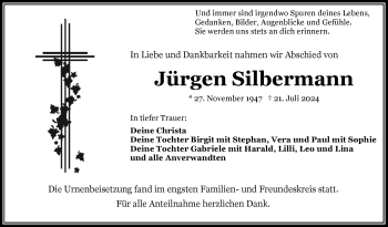 Traueranzeige von Jürgen Silbermann von Frankenpost