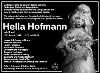 Traueranzeige von Hella Hofmann von Südthüringer Presse