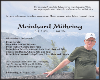 Traueranzeige von Meinhard Möhring von Südthüringer Presse