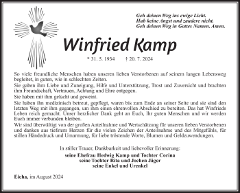 Traueranzeige von Winfried Kamp von Südthüringer Presse