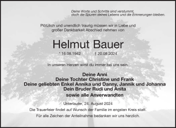 Traueranzeige von Helmut Bauer von Neue Presse Coburg