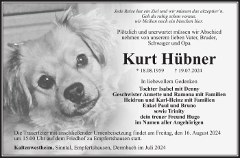 Traueranzeige von Kurt Hübner von Südthüringer Presse