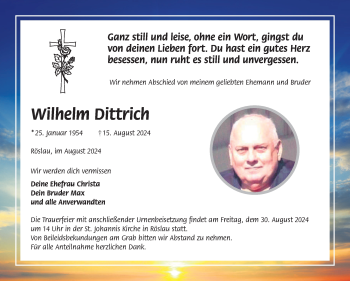 Traueranzeige von Wilhelm Dittrich von Frankenpost