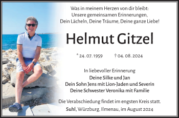 Traueranzeige von Helmut Gitzel von Südthüringer Presse