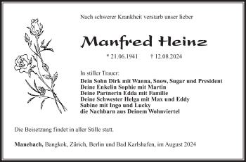 Traueranzeige von Manfred Heinz von Südthüringer Presse