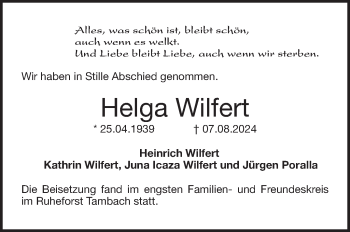 Traueranzeige von Helga Wilfert von Neue Presse Coburg