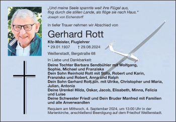 Traueranzeige von Gerhard Rott von Frankenpost